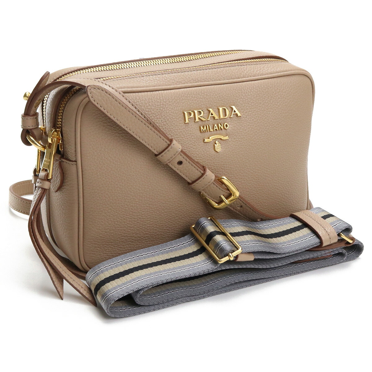 楽天市場 21aw新作 プラダ Prada 斜め掛け ショルダーバッグ ブランドロゴ ブランドバッグ 1bh0 2bbe V Nom F0770 Cammeo ベージュ系 Bag 01 Tricolore トリコローレ