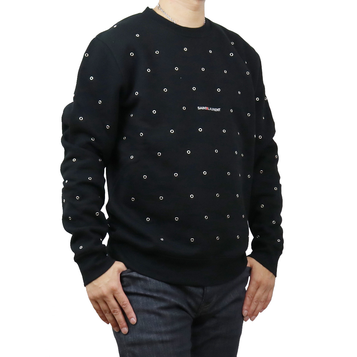高質で安価 楽天市場 サンローラン Saint Laurent メンズ トレーナー スウェット パンチング Ybqz2 1032 ブラック メンズ Bos 14 Apparel 01 Tricolore トリコローレ 柔らかい Macomberproductions Com