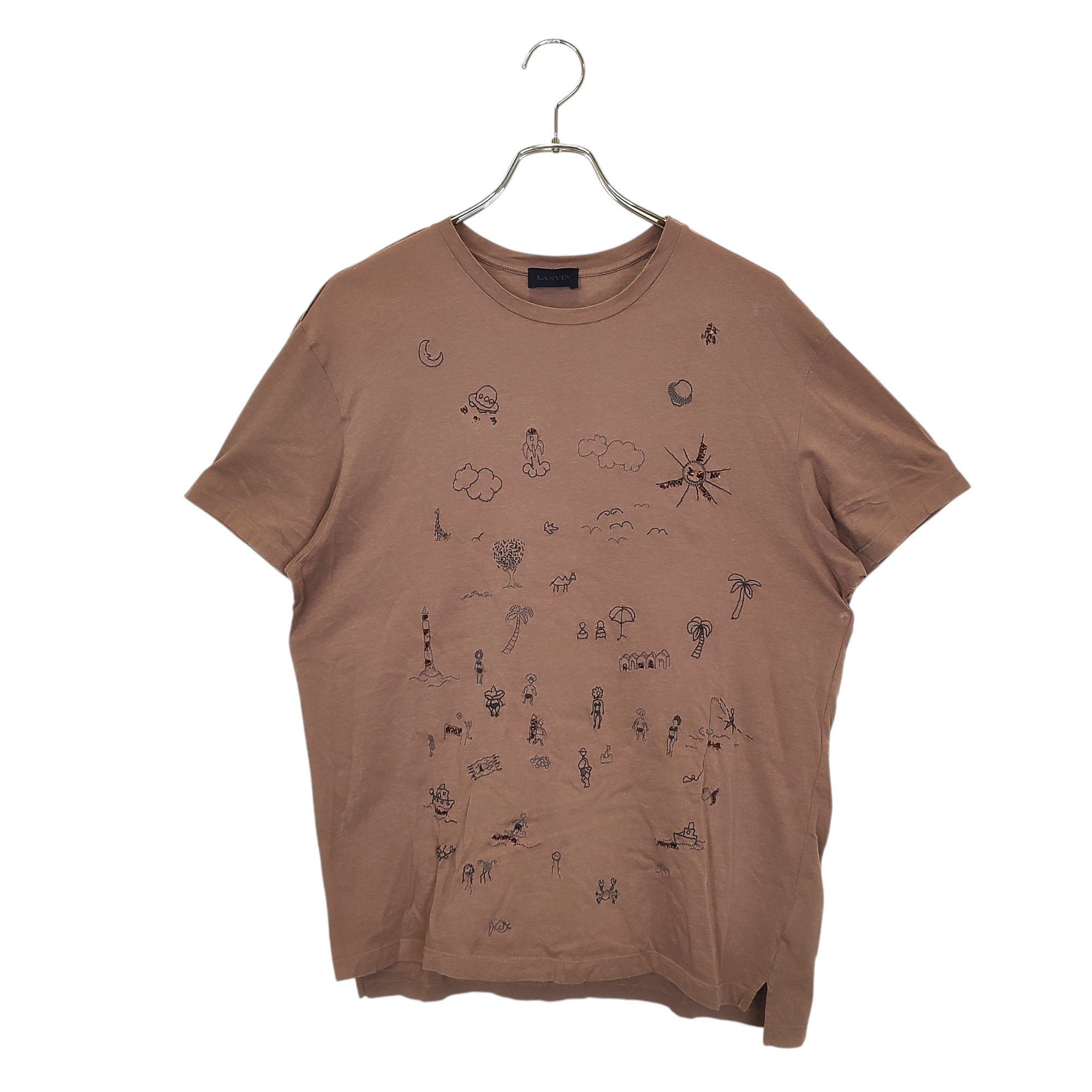 ギャラリーデプト ランバン サイズ:XL ペンキ加工 ロゴ刺繍Tシャツ