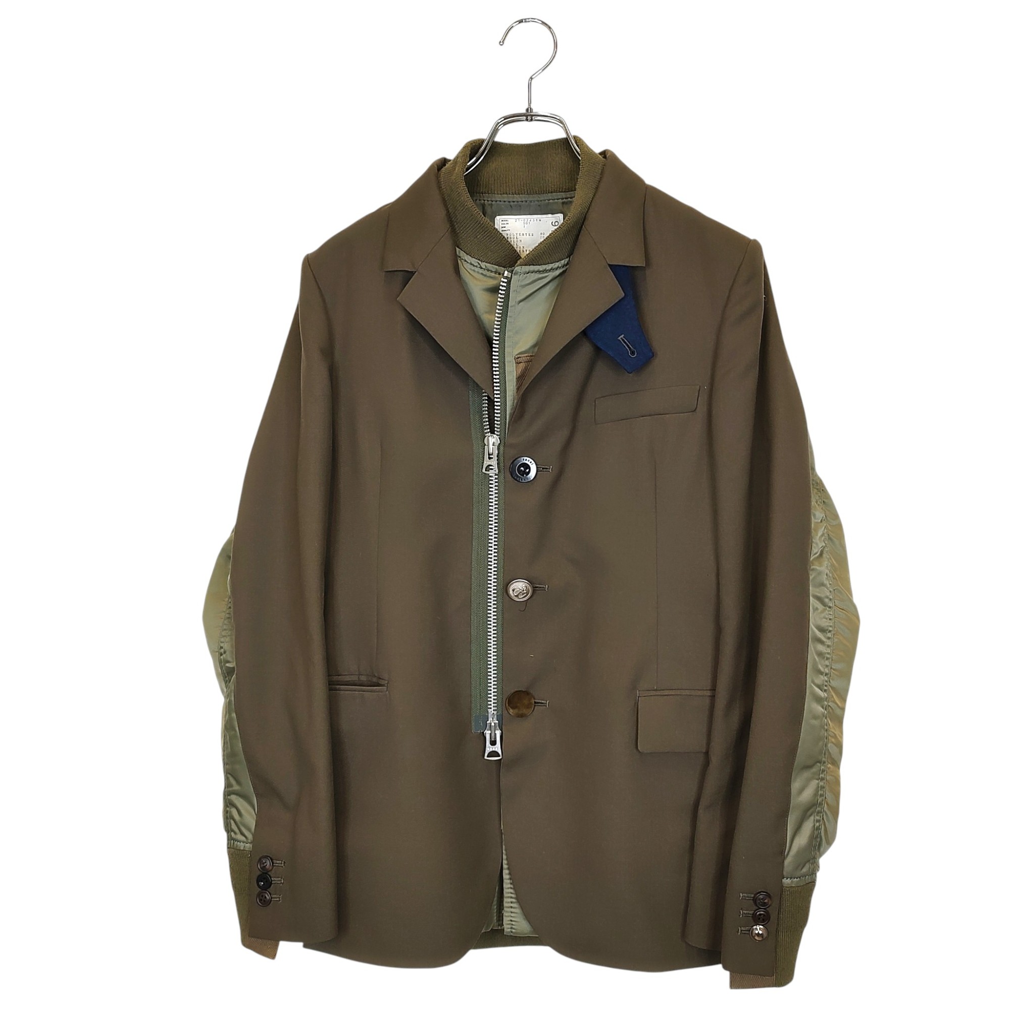 楽天市場】【サカイ】sacai スーツミックス ス―チング MA1 ジャケット