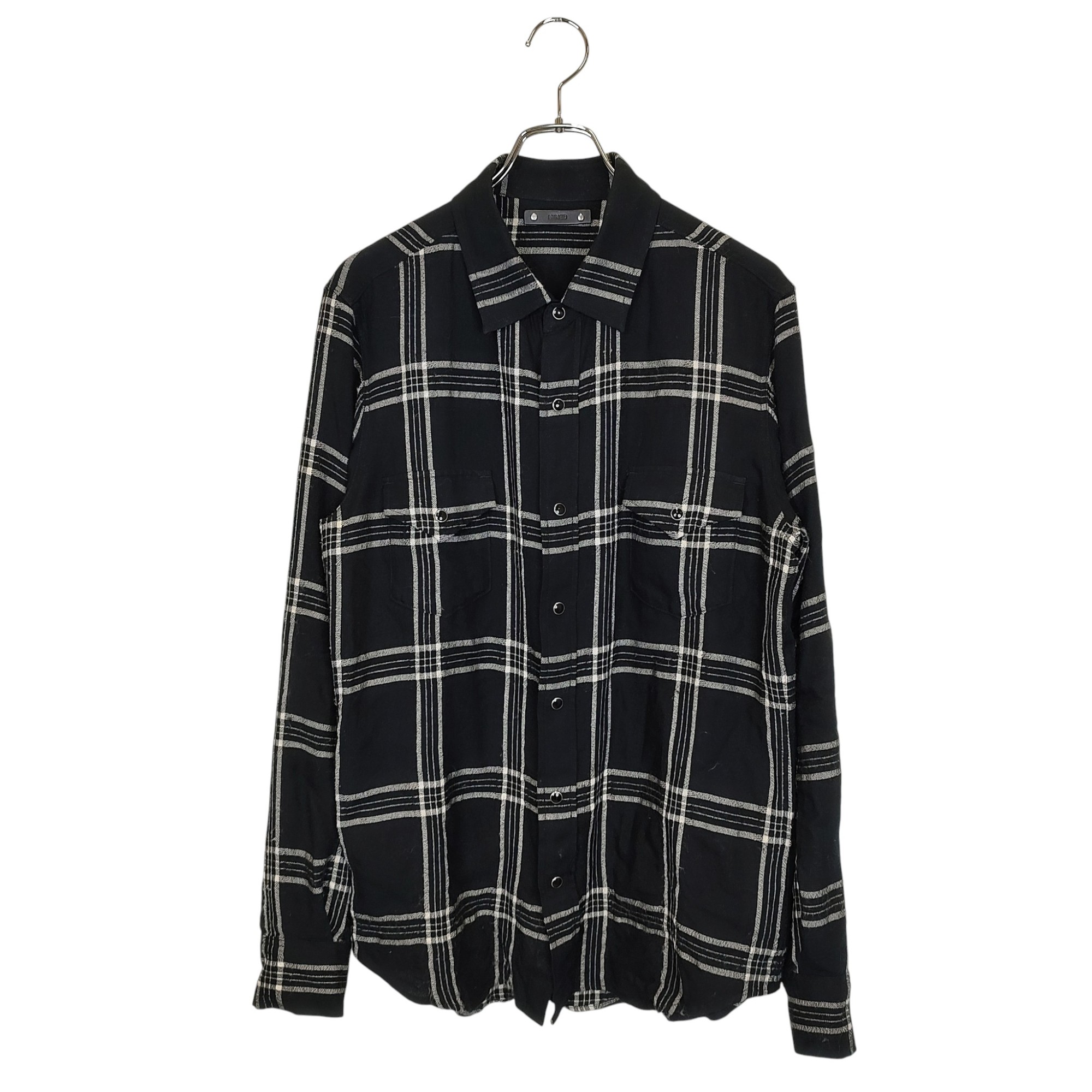 【中古】MINEDENIM マインジーンズ 23AW R.Wool Flannel Check Western SH 羊毛 照合のしるし ウエスタン 長袖 プルオーバー 2308-5003-97-032 3 黒いこと メンズ