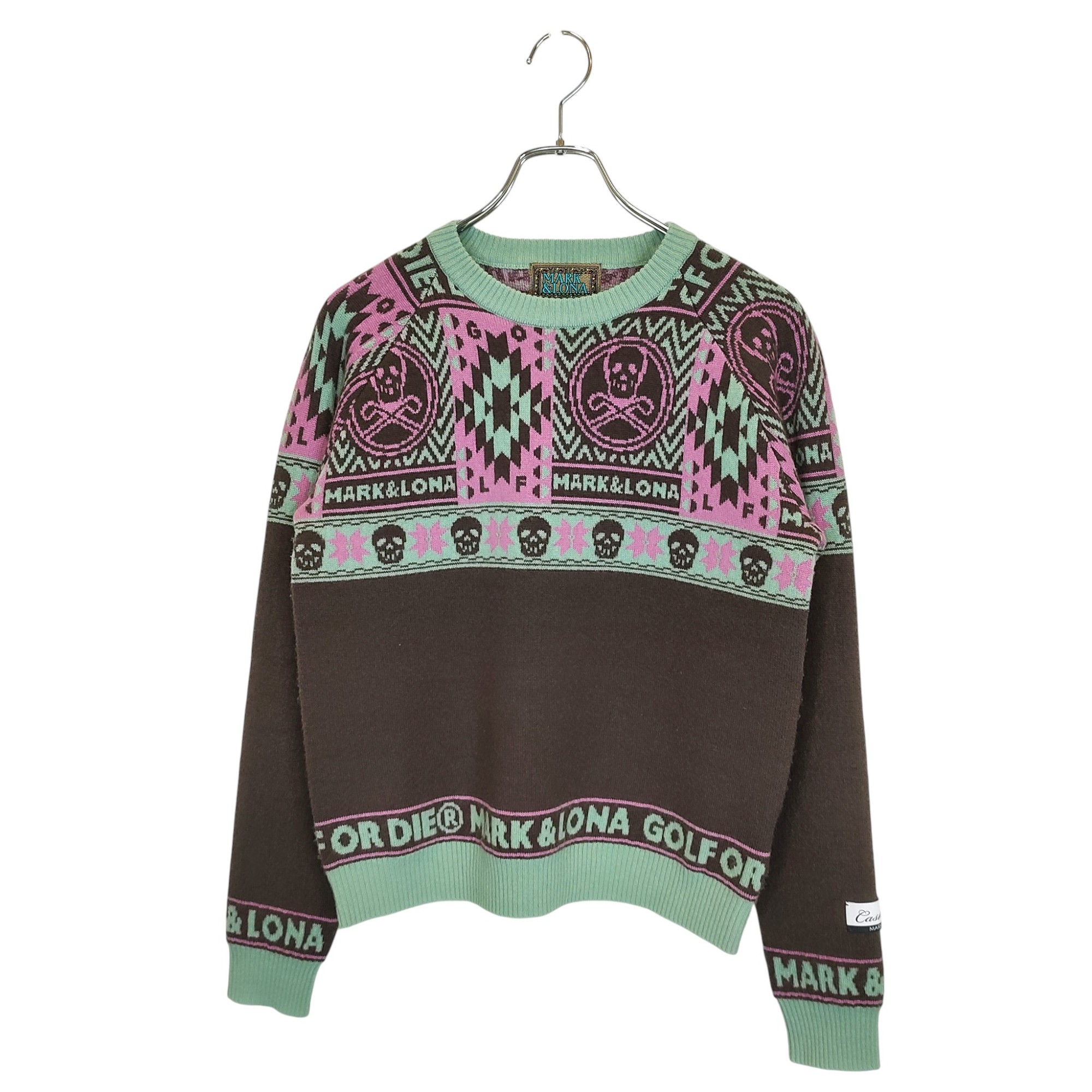 【中古】MARK\u0026LONA マークアンドロナ ゴルフ 24AW Lonato Cashmere Knit カシミール 長袖 編み物 スウェーター MLW-4C-AB07 38 マルチ レディース