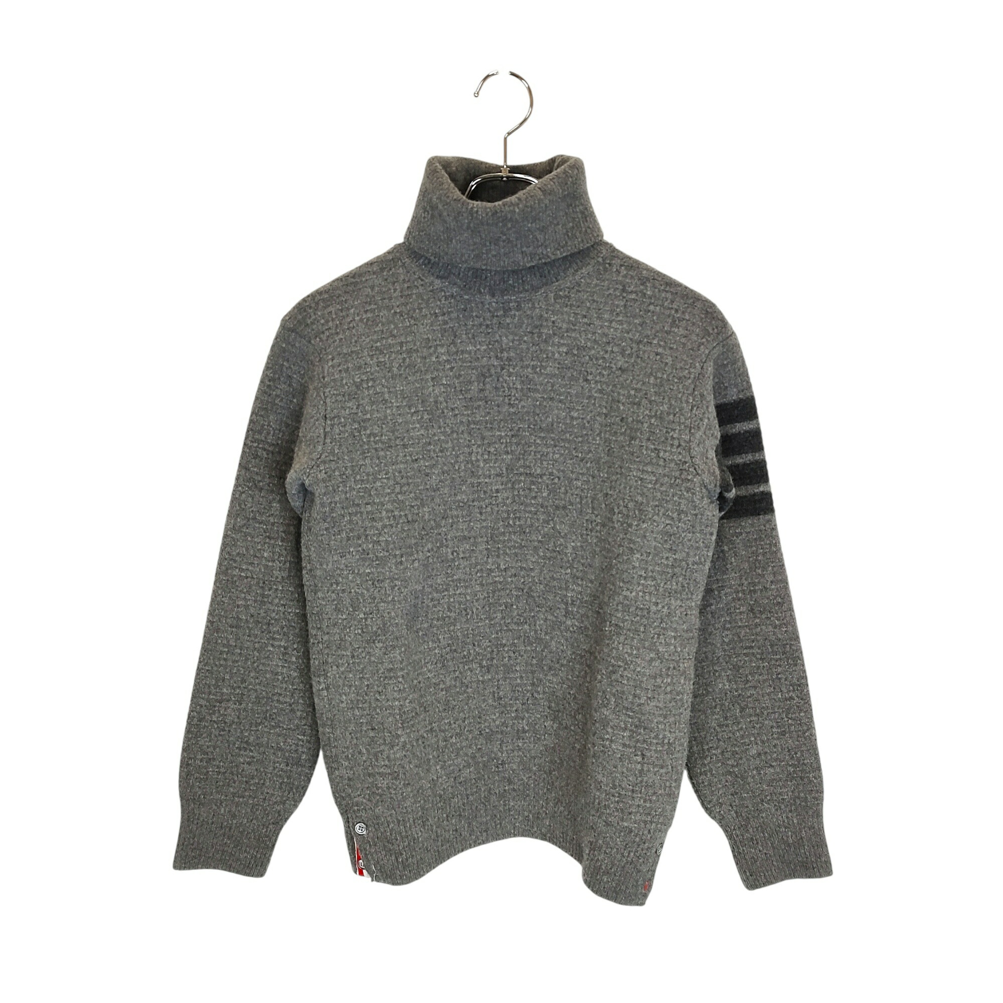 【中古】THOM BROWNE トム ブラウン ウールカシミヤ 4BAR タートルネック ニット FKA278A-05812035 36 グレー レディース