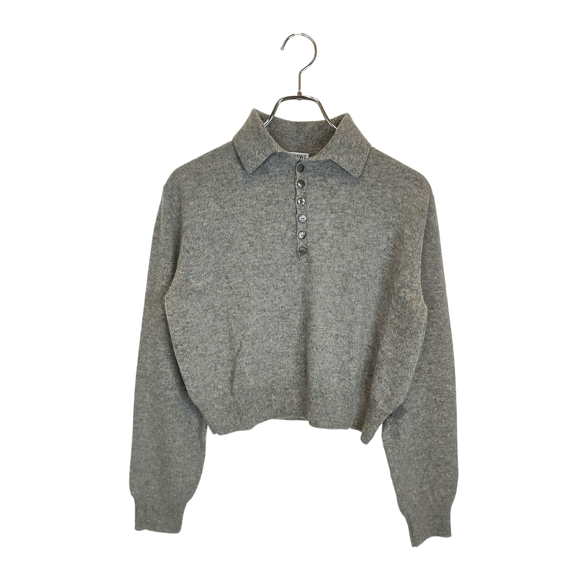 【中古】LOEWE ロエベ カシミア100％ ショート丈 セーター ニット S359Y14KEH S グレー レディース