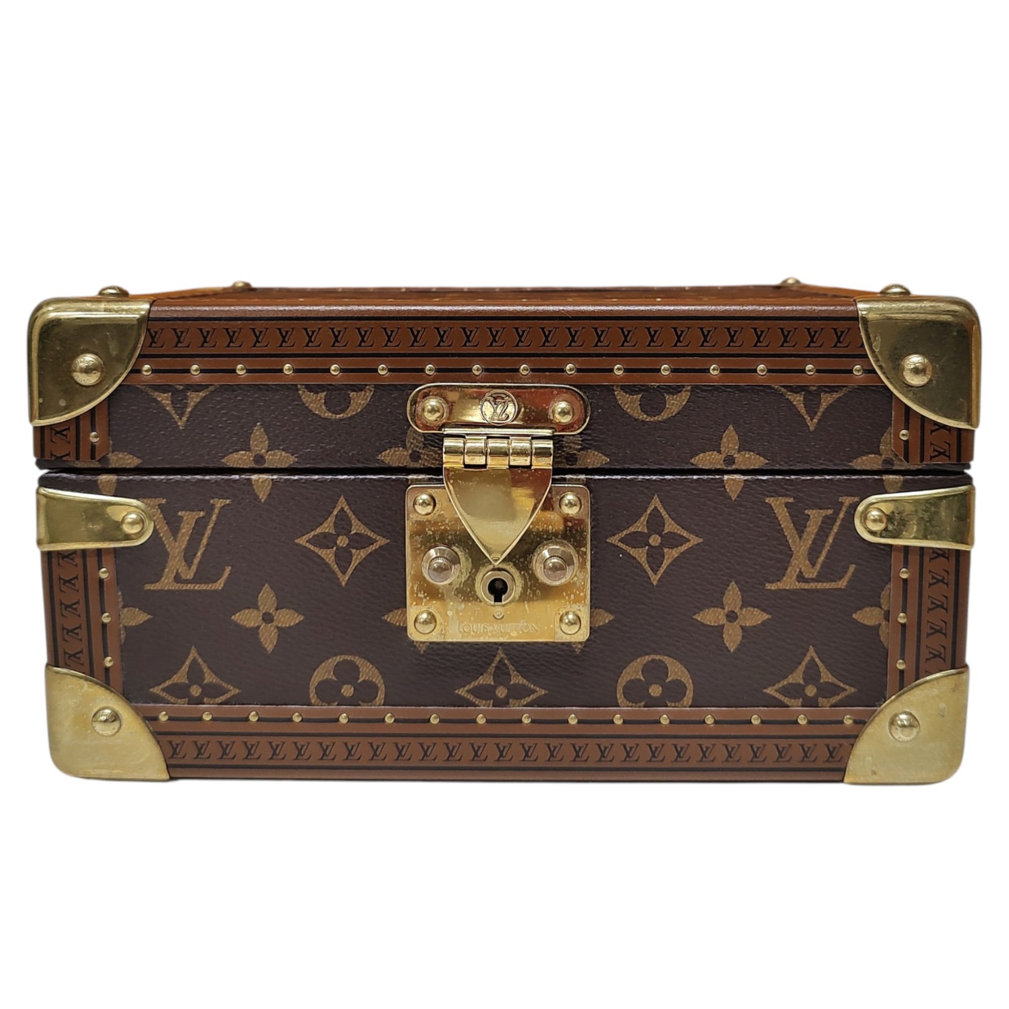 【中古】LOUIS VUITTON ルイ・ヴィトン コフレ トレゾール24 モノグラム 宝飾品 ボックス席 入れもの M47023 F 赤銅色