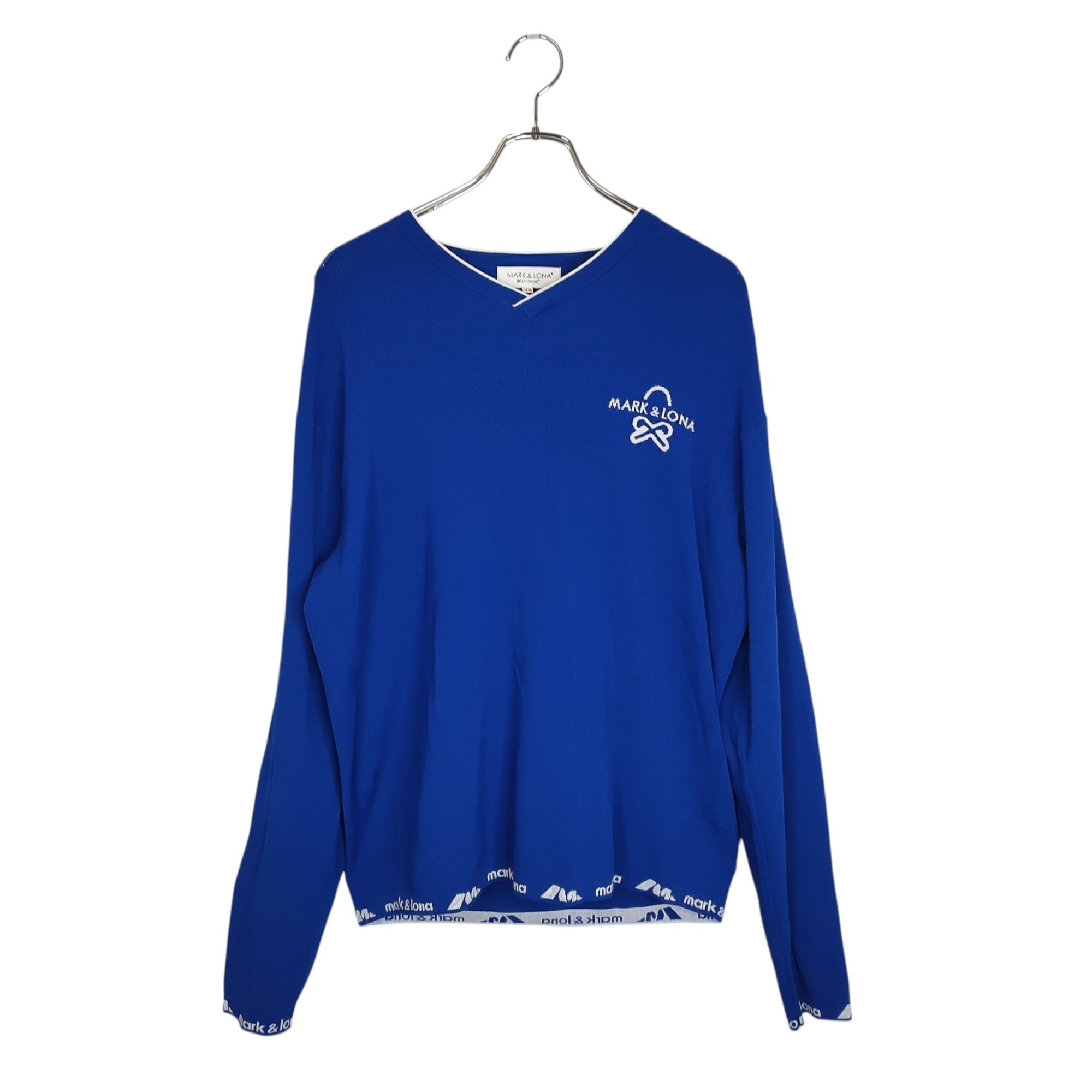 【中古】MARK&LONA マークアンドロナ ゴルフ 25AW Option Viscose V-Neck Sweater ニット セーター MLM-5A-AB01 48 ブルー メンズ｜TRIGGER 店