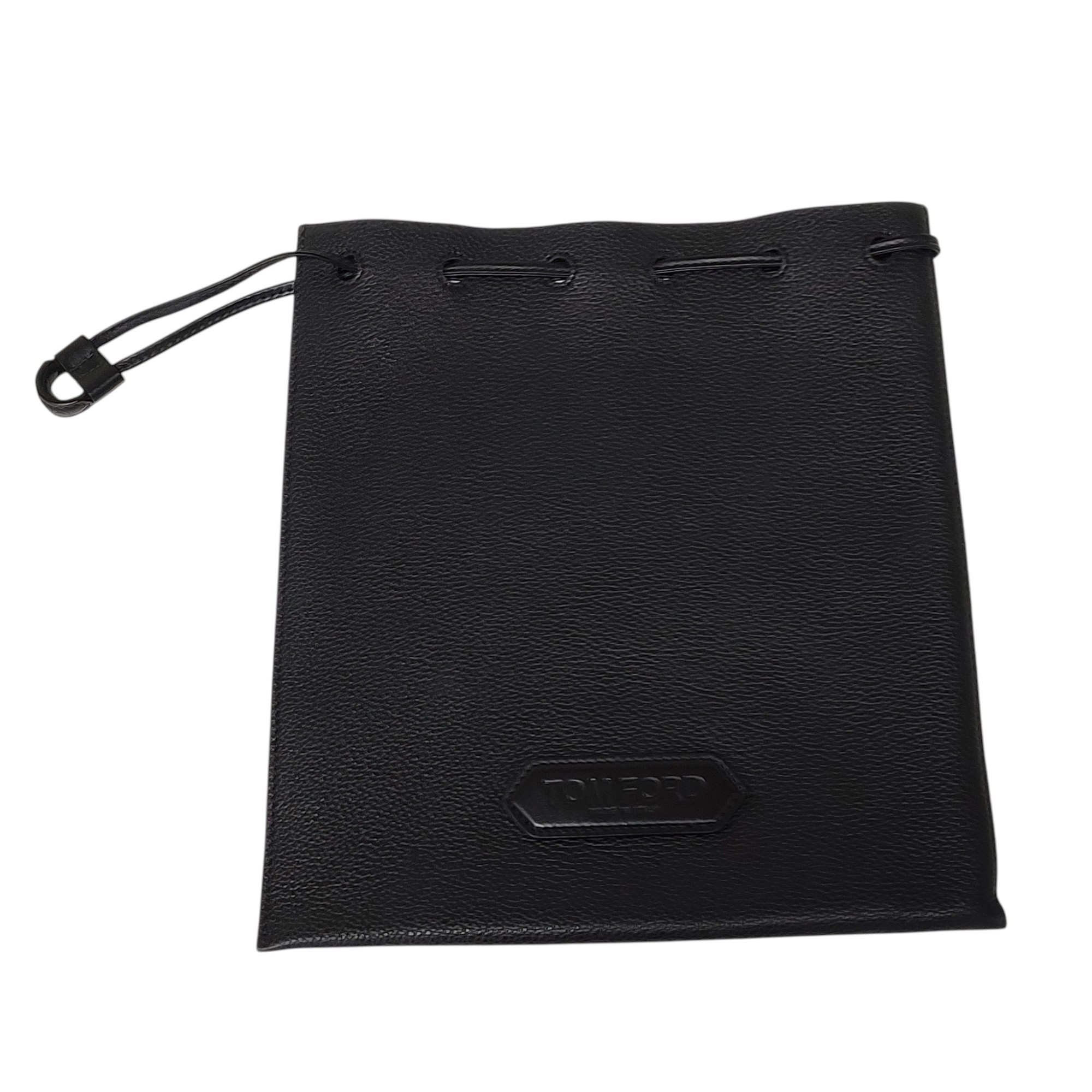 【中古】TOMFORD トムジェラルド・r・フォード 合切袋 ドローストリング なめし革 御徒面子 F 黒いこと