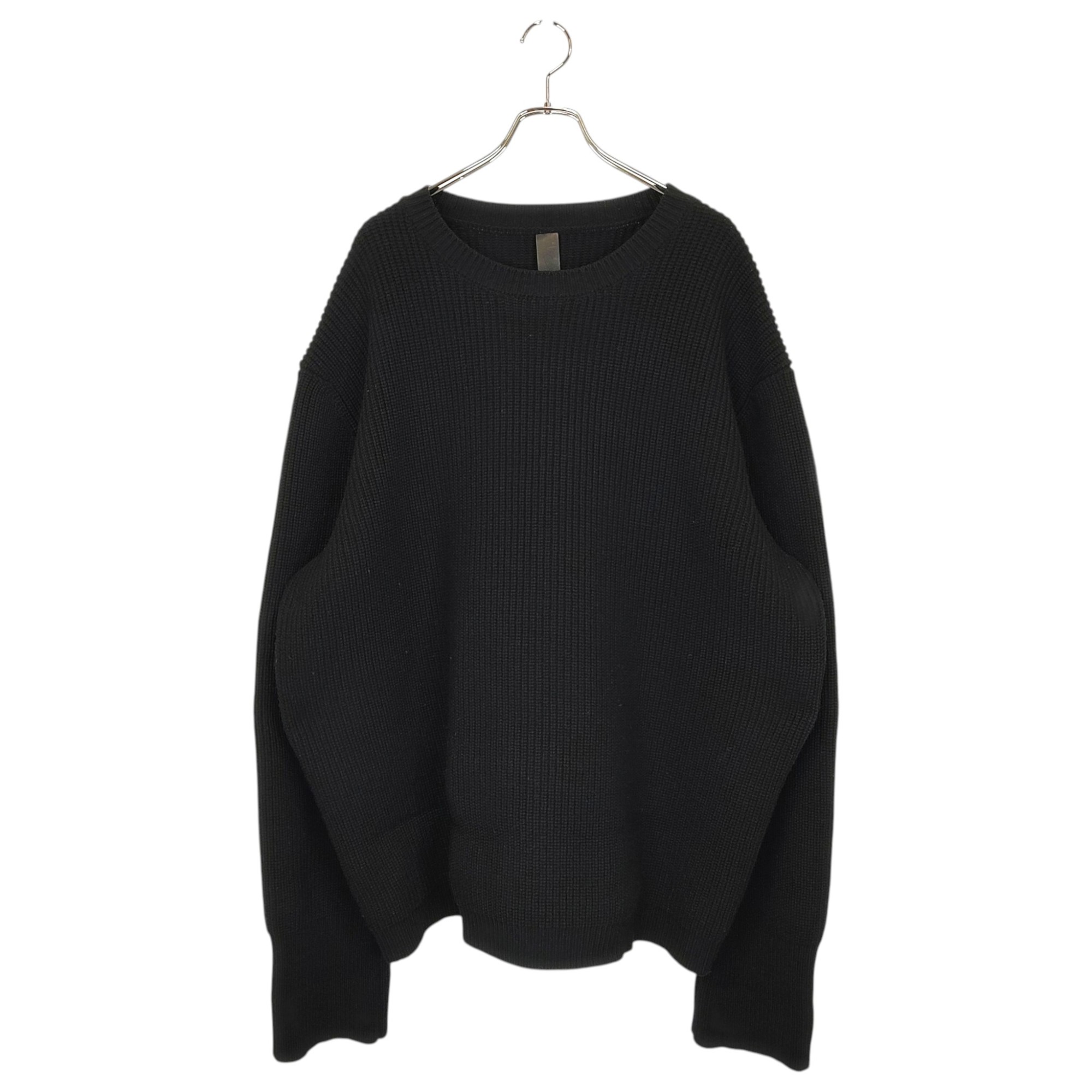 【中古】Chrome Hearts クロムハーツ Y NOT Triple Cross Leather Patch Cashmere Knit ワイ航空マイル トリプルクロスレザーパッチ カシミヤ 編み物 XXL 黒いこと メンズ