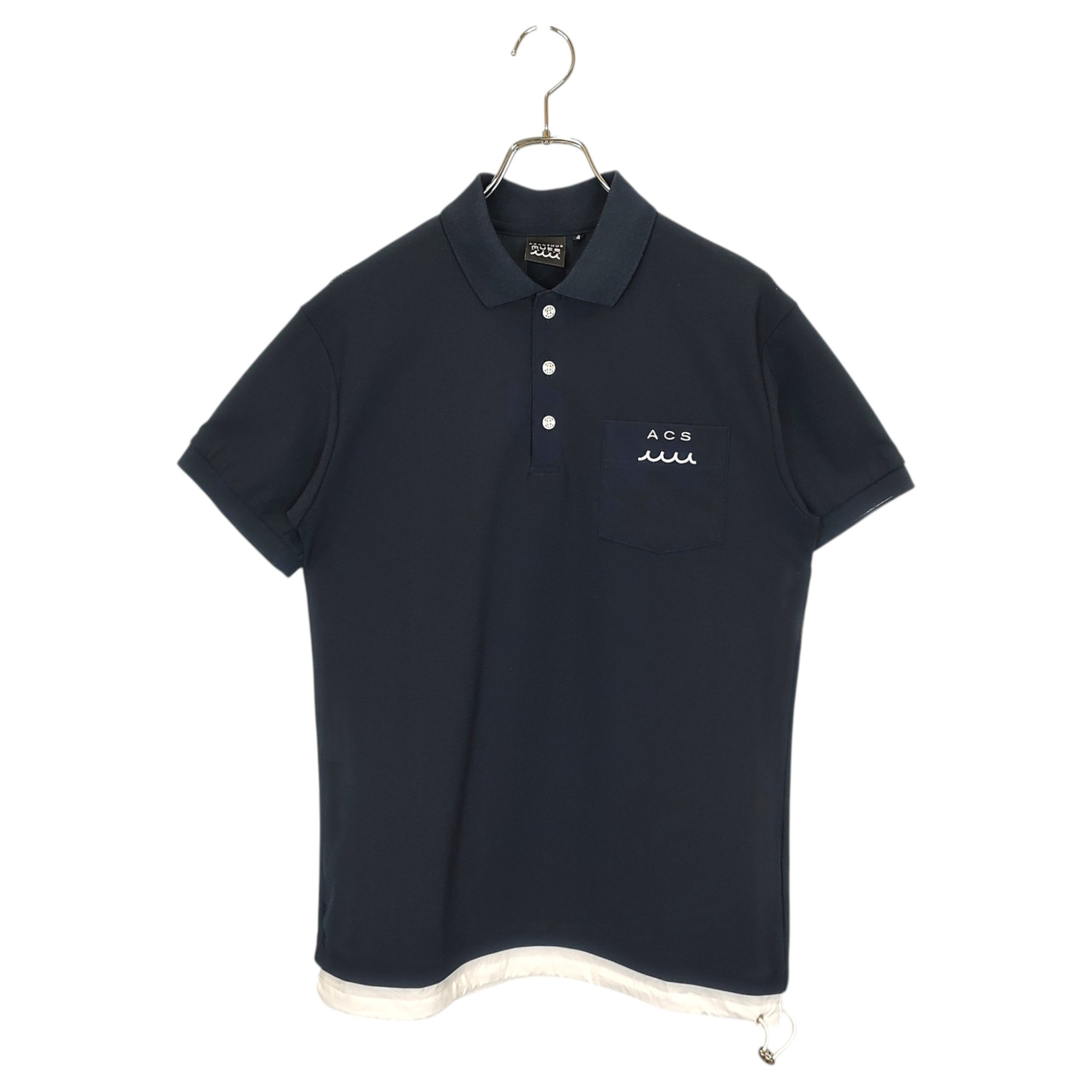 【中古】muta MARINE GOLF ムータ 米国海兵隊員 ゴルフ x ACANTHUS アカンサス Mesh Polo メッシュ 半袖 スポーツシャツ MMAC-MA2421 4 黒いこと/白いこと メンズ メンズウェア-ウェア