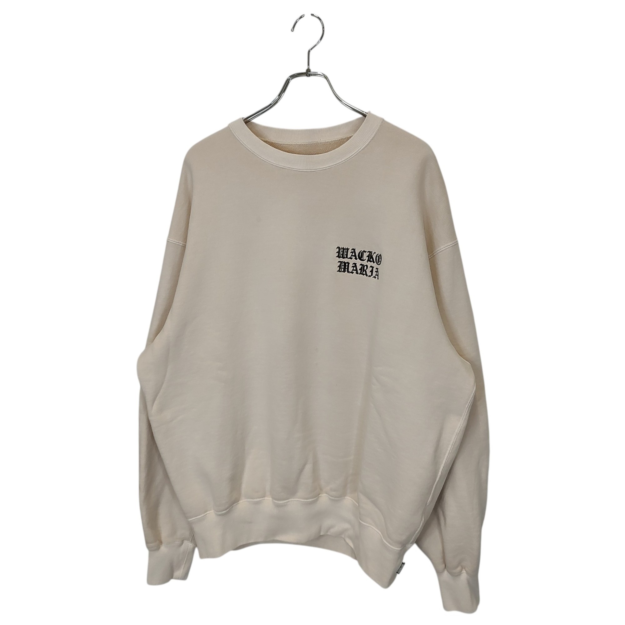 【中古】WACKO MARIA ワコマリア 26SS WASHED MIDDLE WEIGHT SWEAT SHIRT ウォッシュド ミドルウェイト 汗水 調教師 26SSE-WMC-SS03 XL 象牙色 メンズ