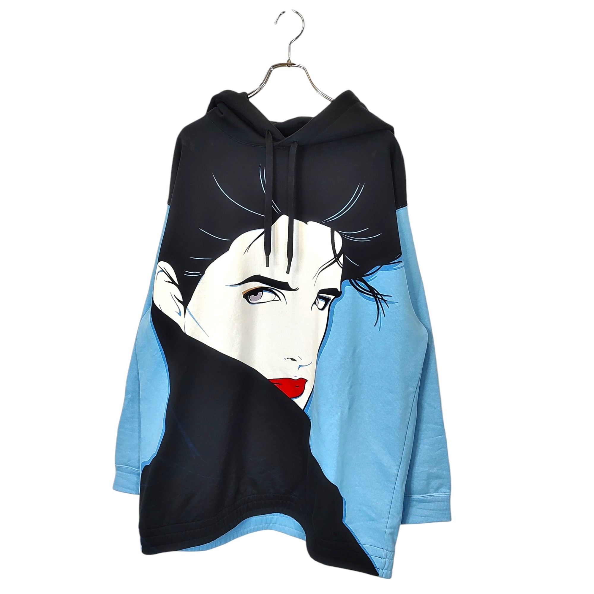 【中古】GUCCI グッチ x Patrick Nagel パトリックナーゲル アートワーク プリント プルオーバーパーカー 752218 XJFQ6 L ブラック/ブルー メンズ｜TRIGGER 店