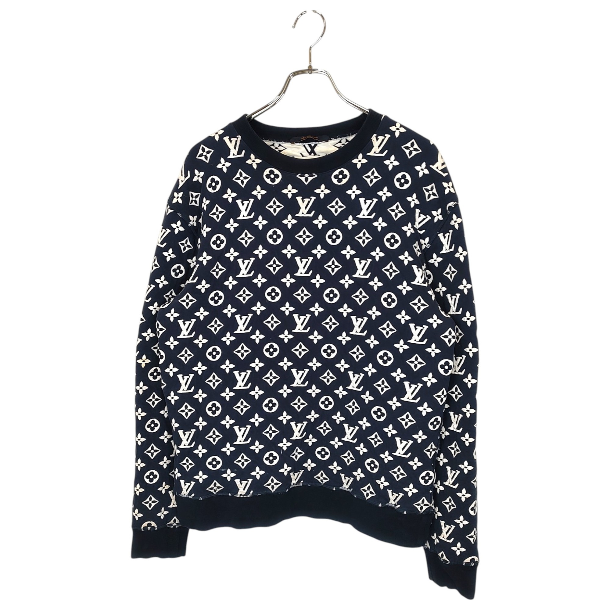 【中古】LOUIS VUITTON ルイ・ヴィトン 21SS 盛りだくさんモノグラム ジャかばい立て 労働者の一団のど首 汗水  RM211Q TCJ HIY53W L  米国海軍×白いこと  メンズ