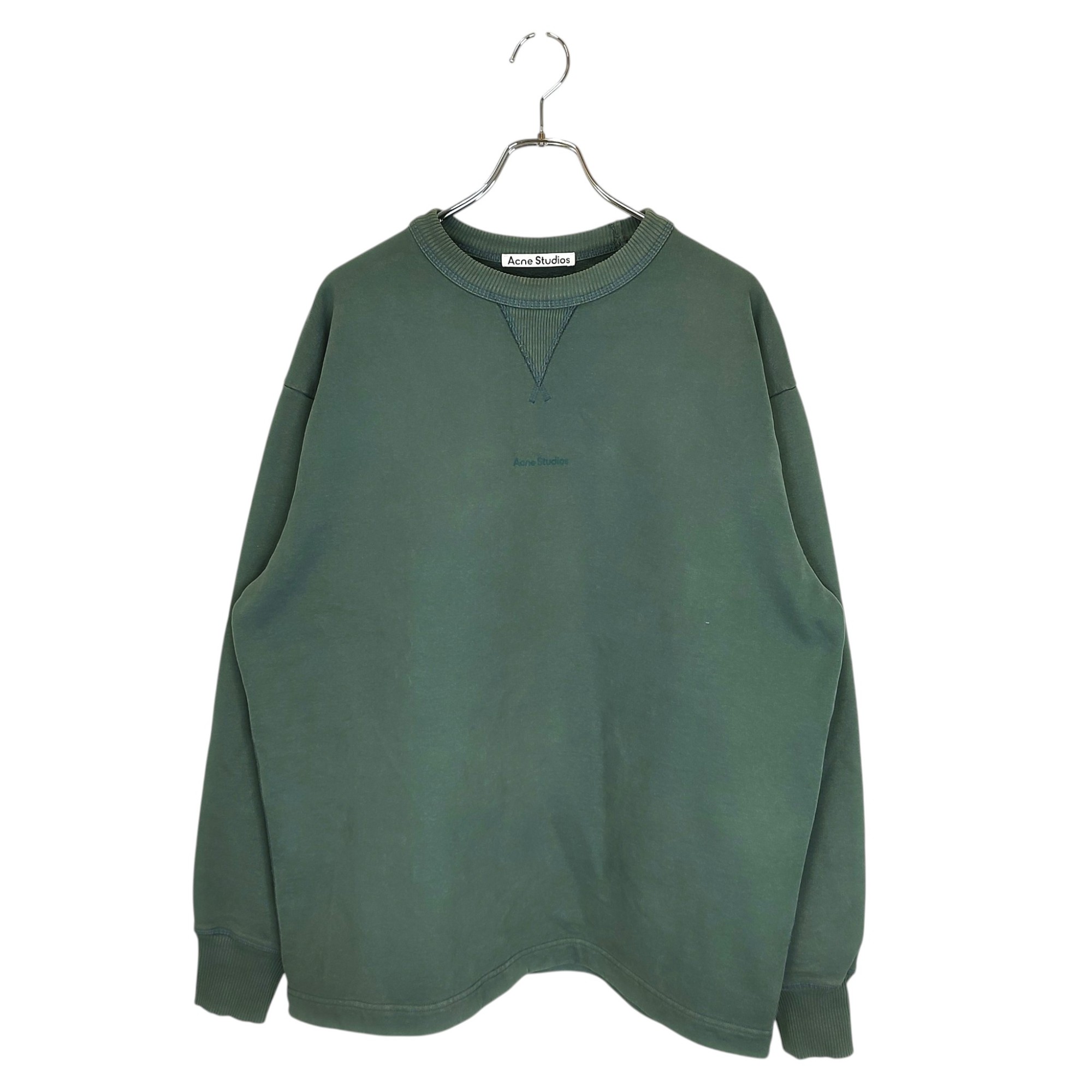 【中古】ACNE STUDIOS アクネ ストゥディオズ Logo sweatshirts ロゴタイプ 汗水 FN-MN-SWEA000260 XS 緑であること