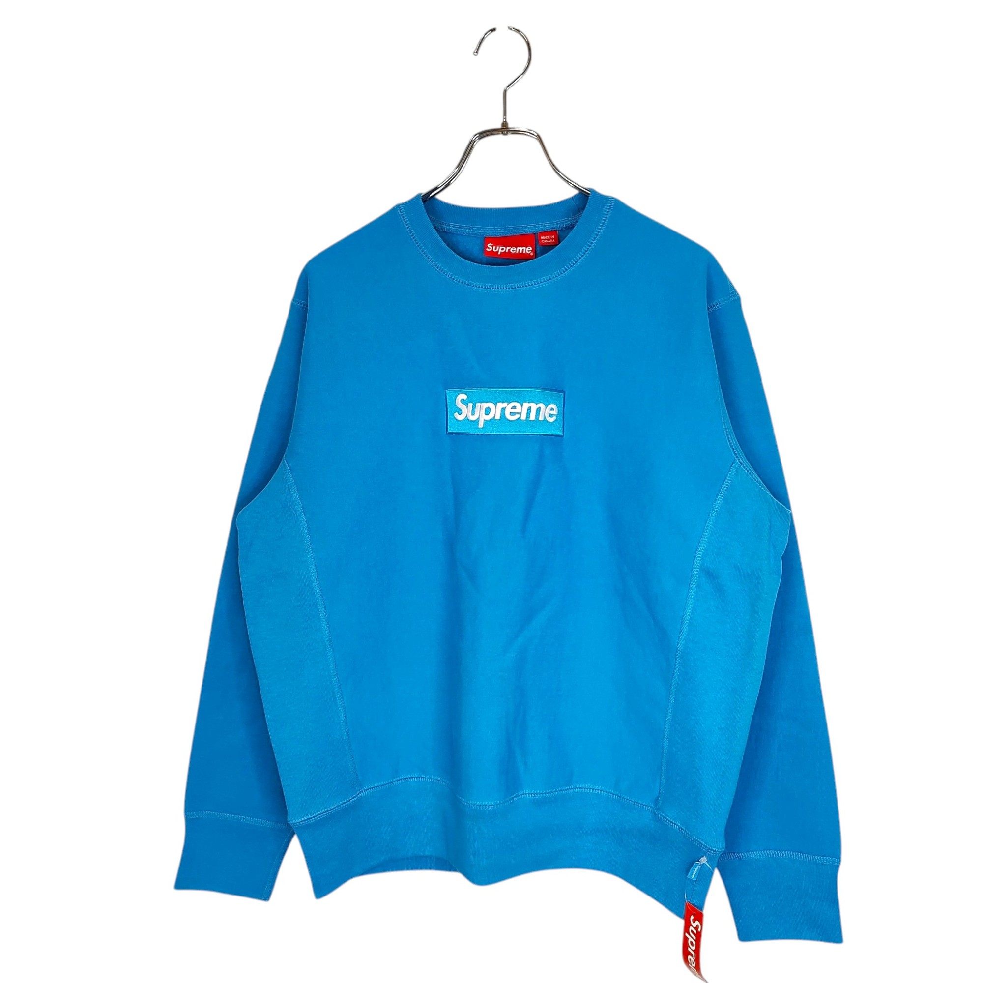 【中古】Supreme シュプリーム 18AW Box Logo Crewneck Sweatshirt Royal ボックス席ロゴタイプ 汗水 調教師 S ともし火青碧 メンズ