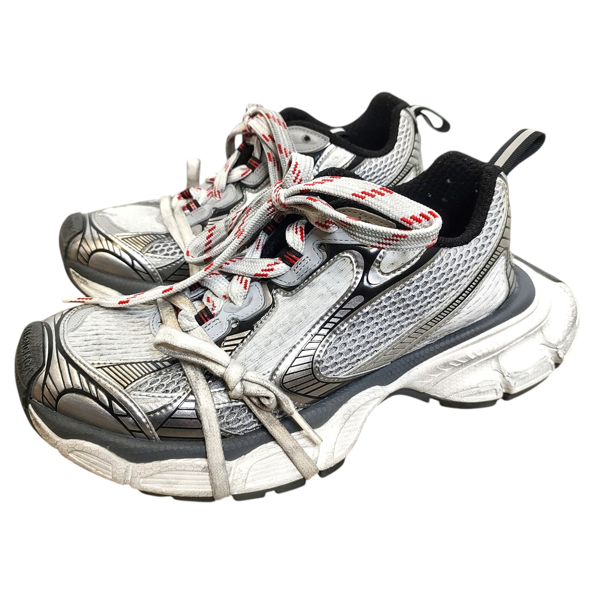 【中古】BALENCIAGA バレンシアガ XL SNEAKE ユーズド産業メッシュ 置き目とり捨てる シューズ スニーカー 734734 26.5 薄墨色 メンズ