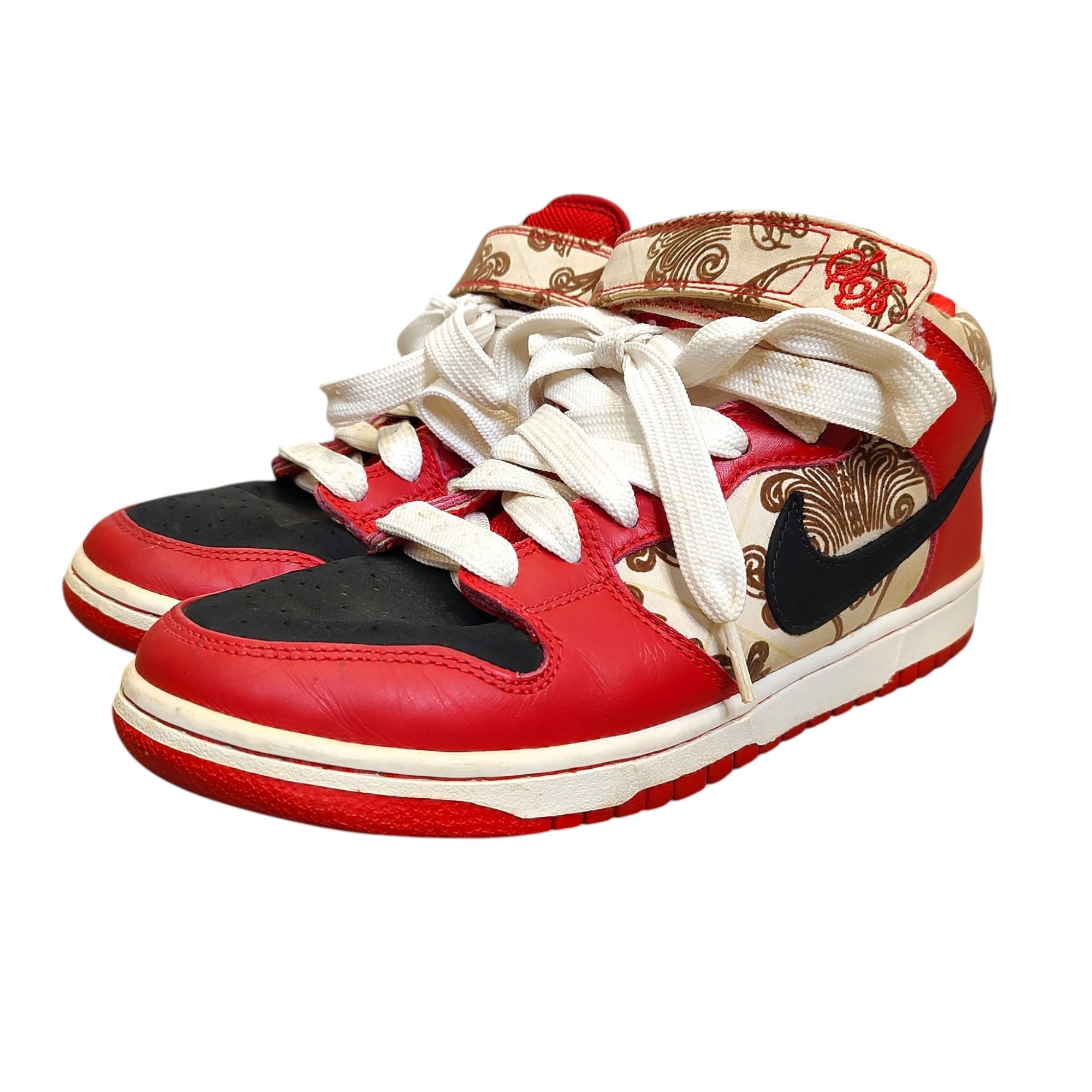 【中古】NIKE ナイキ SB DUNK MID PREMIUM SB CREW PACK COLLECTION スニーカー 314381-001 26.5 赤いこと×ベージュ メンズ