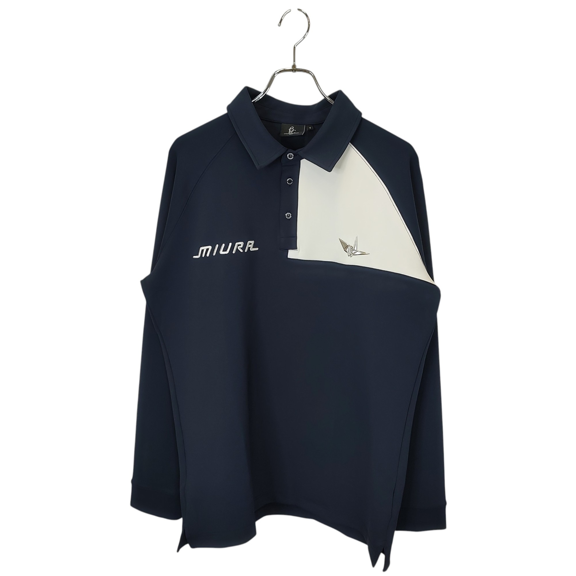 【中古】1PIU1UGUALE3 GOLF ウノピゥウノウグァーレトレ ゴルフ x 三浦技研 L/S POLO 長袖 スポーツシャツ GMT005 GPE015 5 米国海軍/白いこと メンズ
