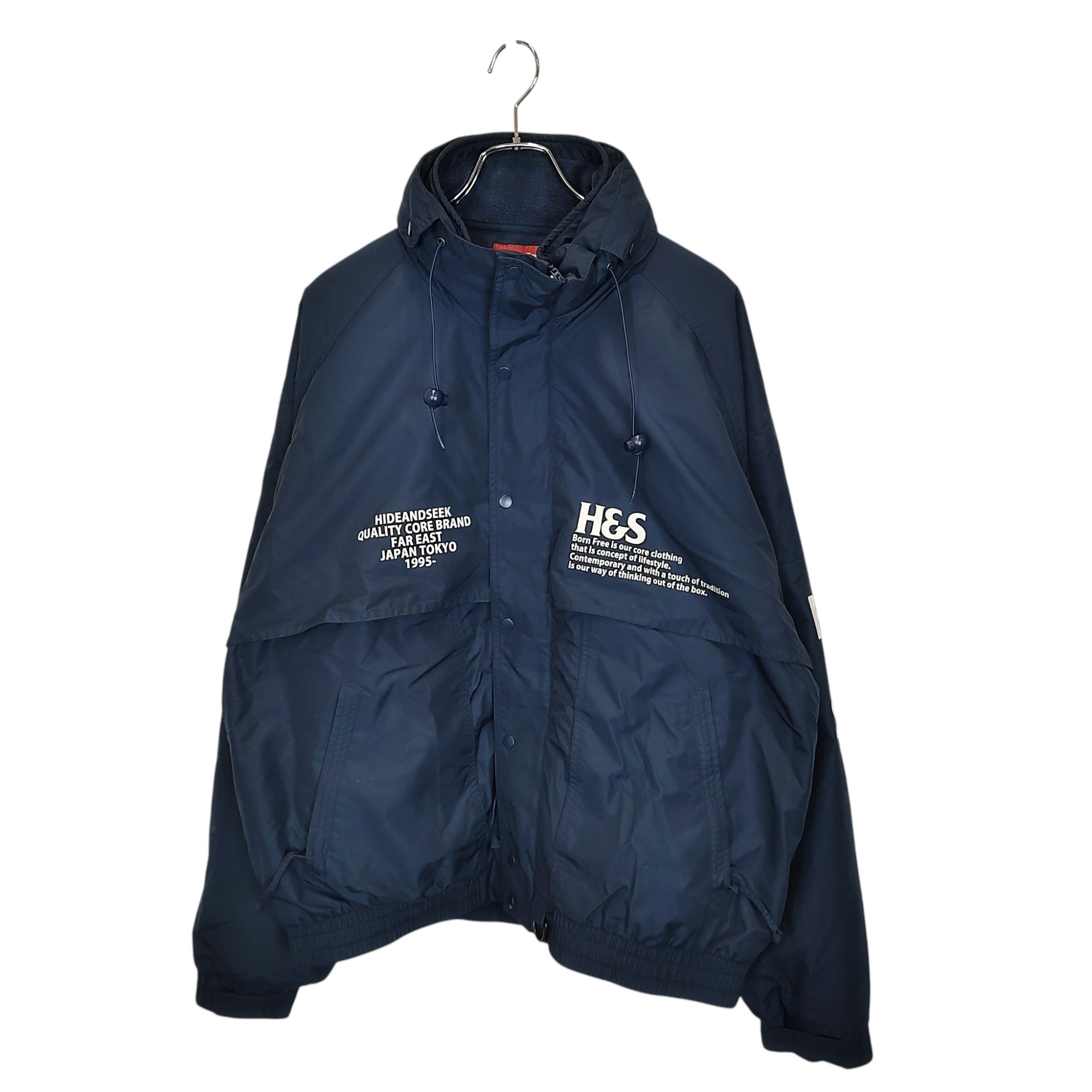 【中古】HIDE AND SEEK ハイドアンドシーク 21AW Nylon Jacket インナーフリース ナイロン 上衣 上衣 HJ-110221 L 米国海軍 メンズ