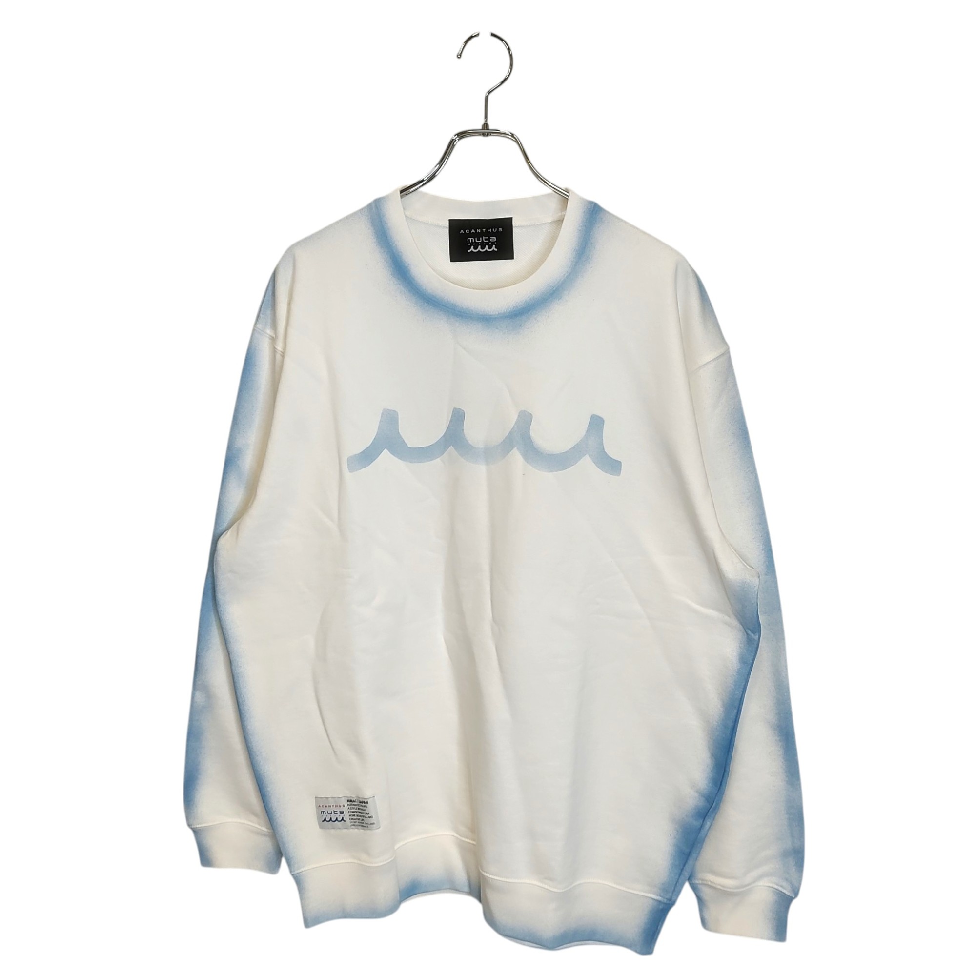 【中古】muta MARINE ムータ 米国海兵隊員 ×ACANTHUS Spray Line Crewneck 汗水 MA2509 XL 白いこと×点火装置青色 メンズ