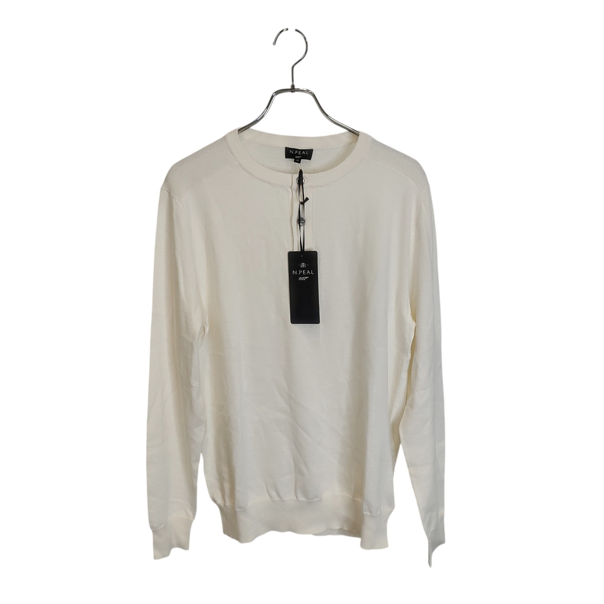 【中古】N.Peal エヌピール × 007 Cotton Cashmere Henley 綿織物 カシミール ヘンリーのど首 編み物 スウェーター NPG000538JB M 白いこと(象牙色) メンズ
