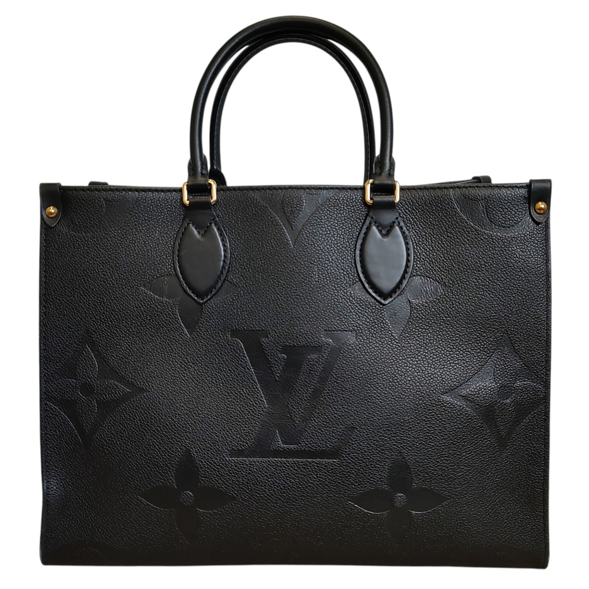 【中古】LOUIS VUITTON ルイ・ヴィトン モノグラムアンプラント オンザゴー MM なめし革 トートバッグ M45595 F 黒いこと ユニ一発やる