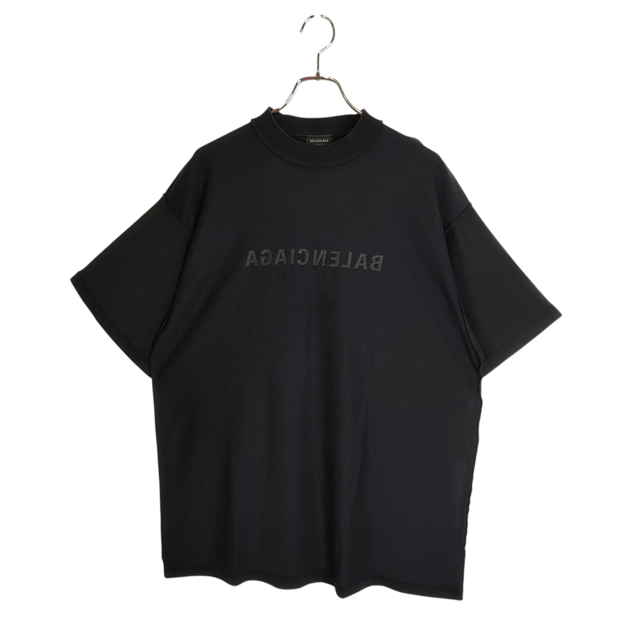 【中古】BALENCIAGA バレンシアガ  Inside Out Logo T-Shirt インサイドアウトロゴ ティーシャツ 720198 TNVR5 L 黒いこと メンズ/レディース