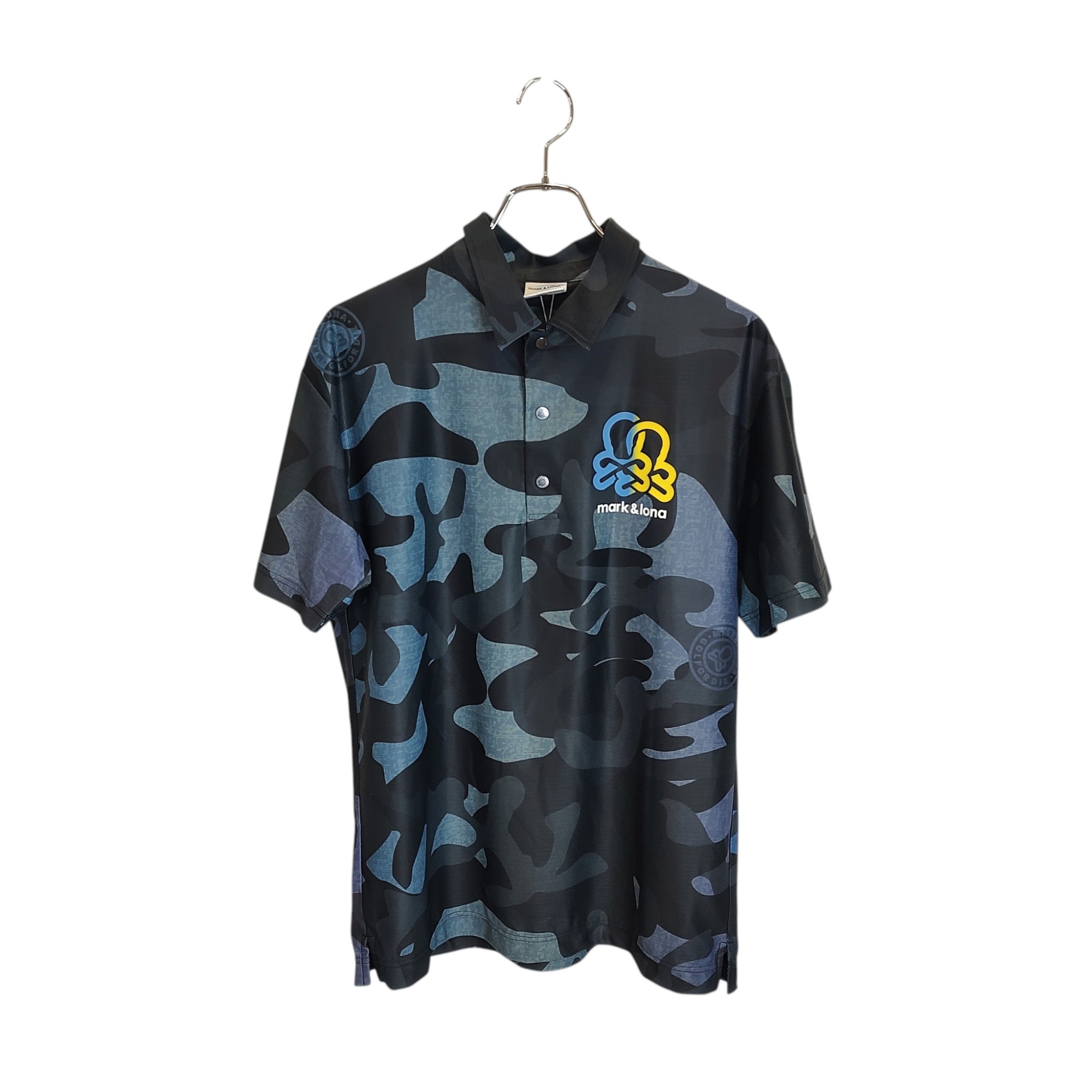 【中古】MARK\u0026LONA マークアンドロナ ゴルフ ACD Camo Gradient Print Polo 家鴨フラ柄 半袖 スポーツシャツ MLM-5C-AP03 46 34100 メンズ