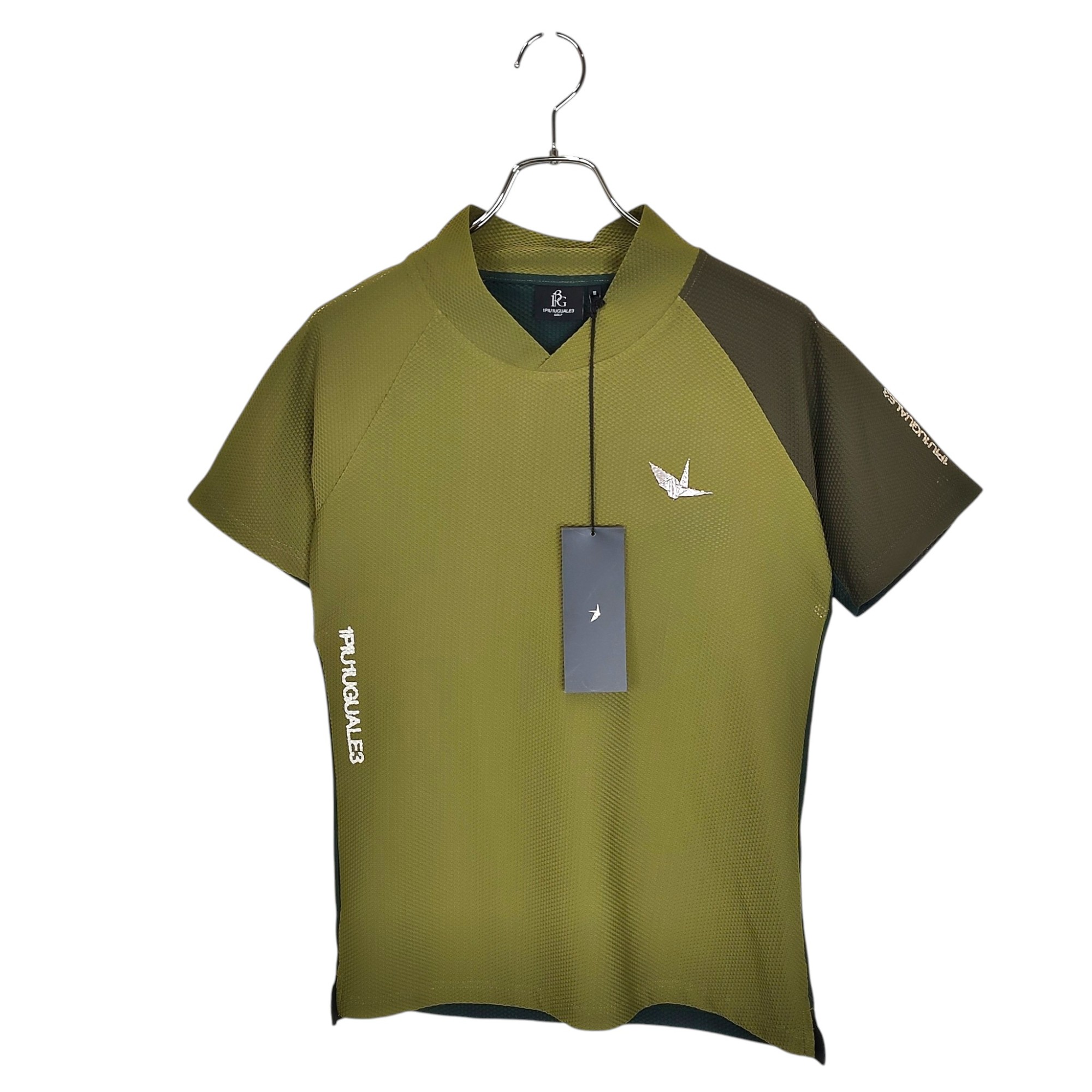 【中古】1PIU1UGUALE3 GOLF ウノピゥウノウグァーレトレ ゴルフ 24SS MOCK RAGLAN 半袖 モックネック プルオーバー GST193-POE488 3 L カーキ レディース