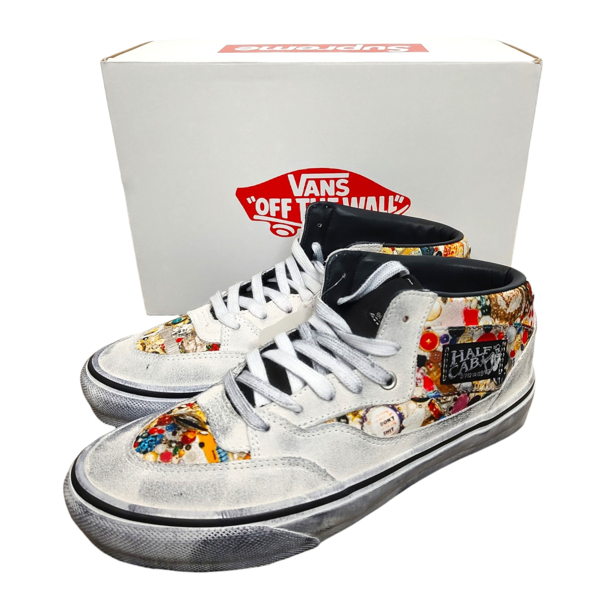 【中古】Supreme シュプリーム 26SS × Mike Kelley × Vans Half Cab White スニーカー VN00112HNTR 26.5 白いこと×マルチ メンズ
