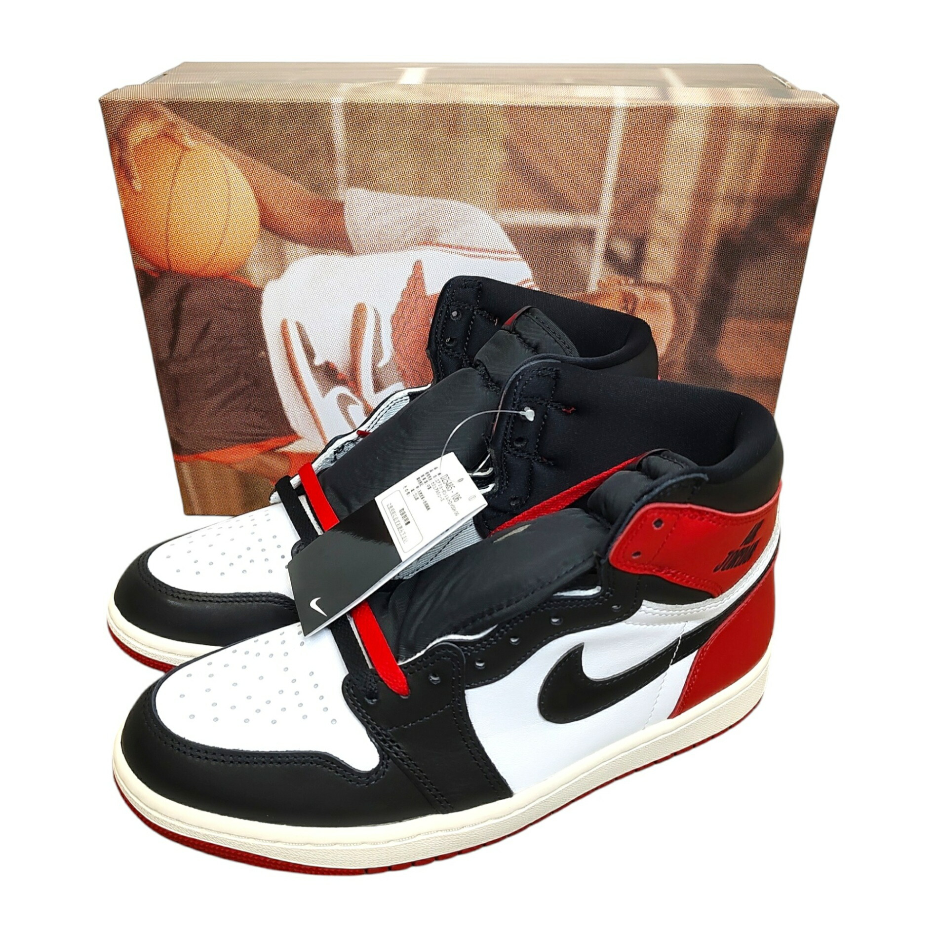 【中古】NIKE ナイキ Air Jordan 1 Retro High OG Black Toe Reimagined スニーカー DZ5485-106 27.5 黒いこと×赤いこと×白いこと メンズ