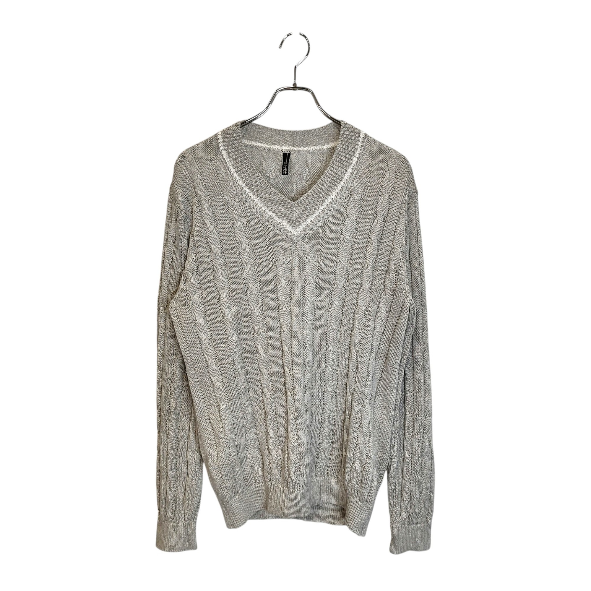 【中古】30/70 トレンタ セッタン Linen Tilden Knit V-Neck Pullover リネンチルデン ニット Vネック プルオーバー 46 グレー メンズ｜TRIGGER 店
