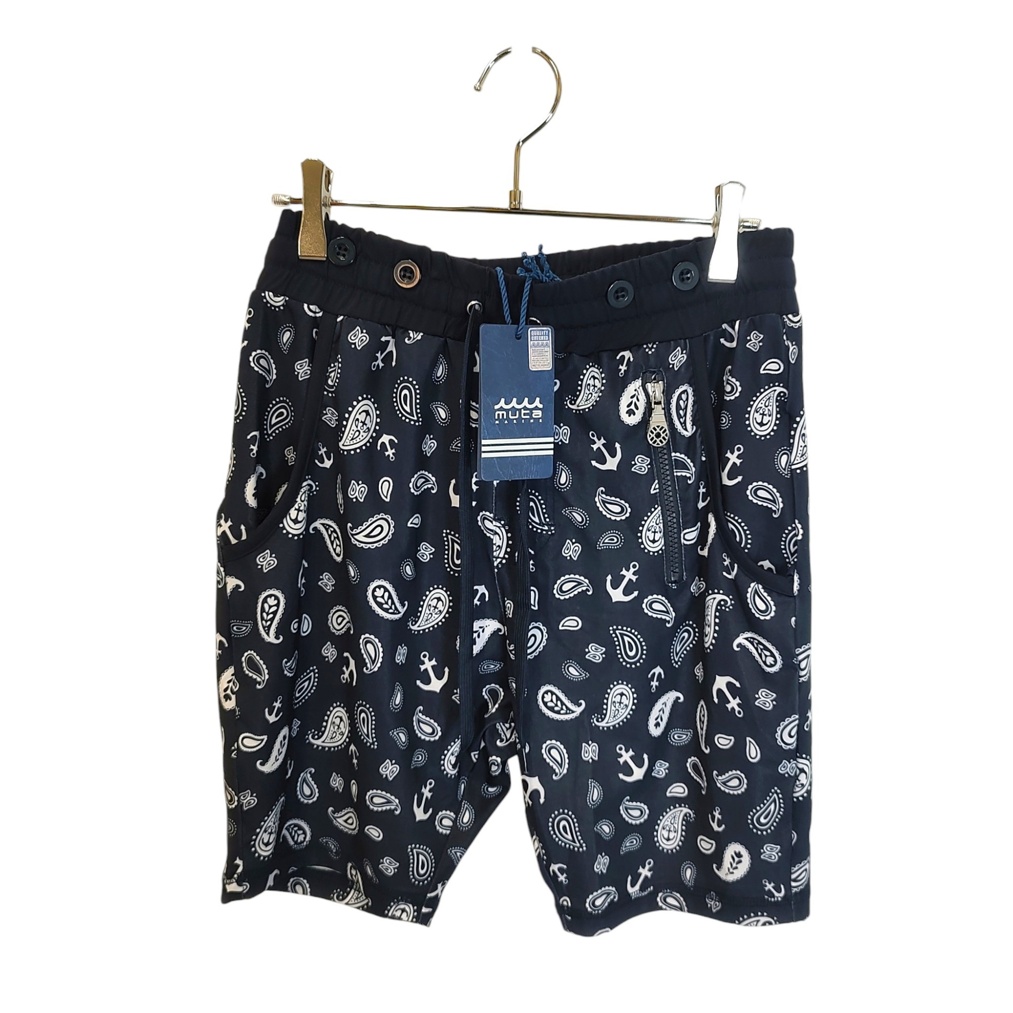【中古】muta MARINE ムータ マリン 24SS PAISLEY SHORT PANTS ペイズリー柄ショートパンツ MMTK-437001 XS ネイビー レディース｜TRIGGER 店