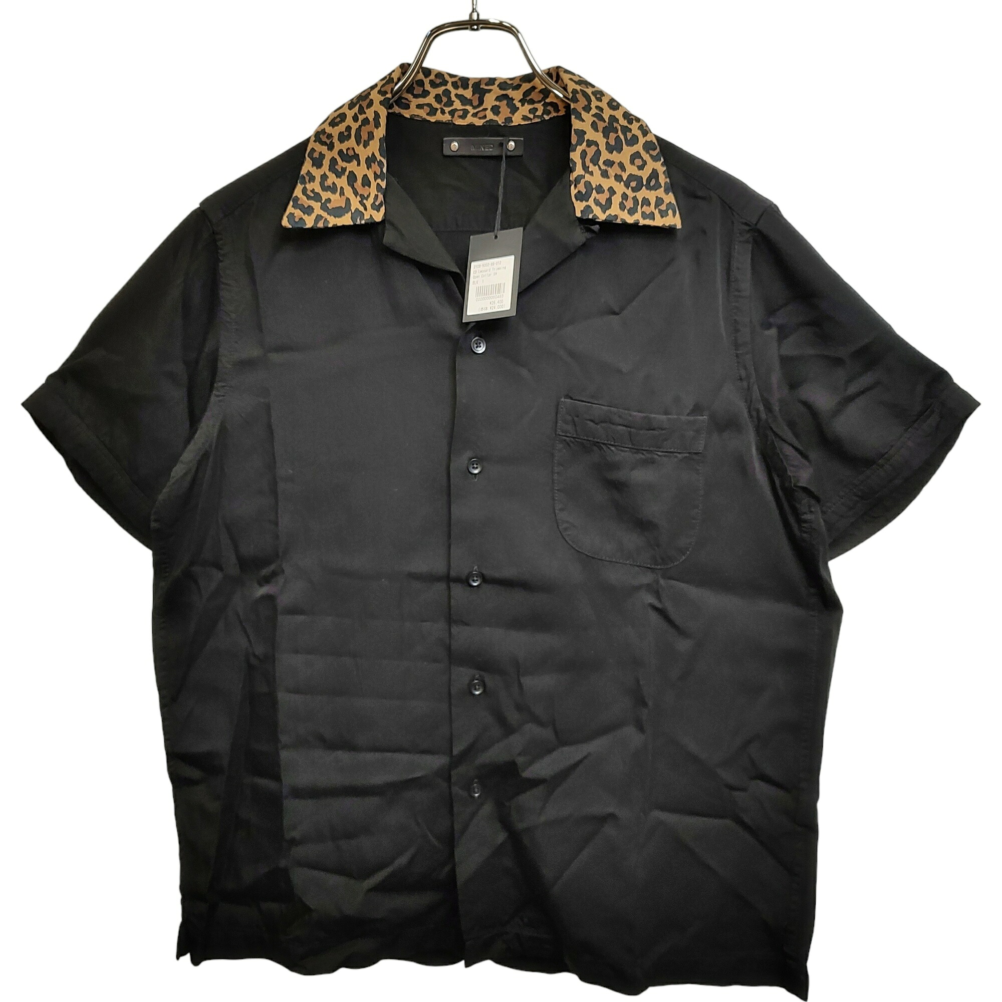 【中古】MINEDENIM マインデニム 21AW CD LEOPARD TRIMMING OPEN COLLAR SH レオパード オープンカラー シャツ 2108-5002-99-012 1 ブラック/レオパード メンズ｜TRIGGER 店