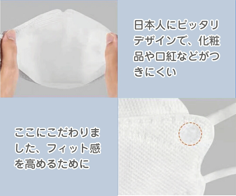 送料無料300枚不織布立体4層構造マスクふつう男女兼用ホワイト白カケンテスト認証全国マスク工業会口元空間新快適普通使い捨てふつうサイズBFEVFEPFE99%カット不織布マスクゴム大人おとなJHPIA韓国マスクKF94立体構造小顔効果小顔効果