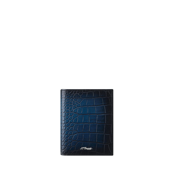 190373 S.T.DUPONT エス・テー・デュポン 2つ折りバーティカルウォレット 7CC ブルー