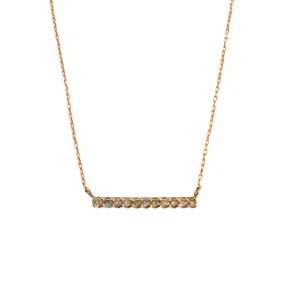 バーモチーフ スティック ライン ネックレス ペンダント ピンクゴールド 18金 0.10ｃｔ K18YG 40ｃｍ ギフト プレゼント 1481605｜トリニティートラスト