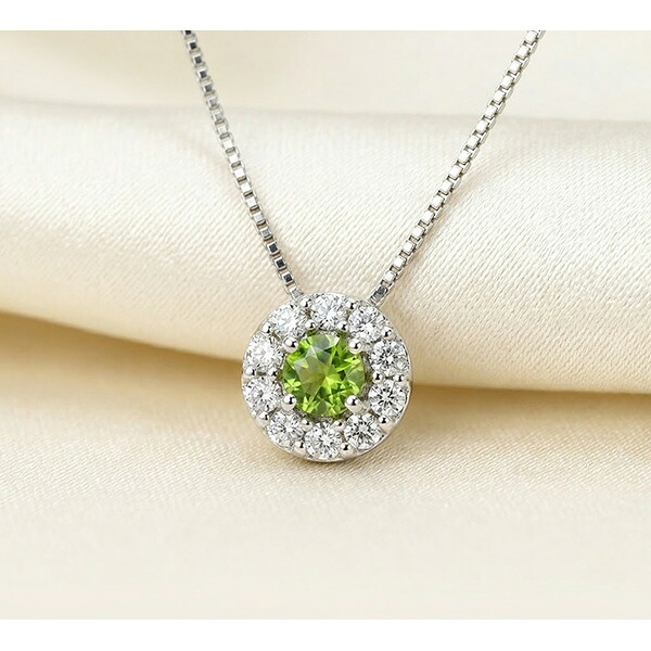デマントイドガーネット ダイヤモンド ネックレス 0.06ct 0.04ct Pt950 Pt900 Pt850 プラチナ 希少石 1月誕生石 天然石 取り巻き ペンダント ギフト