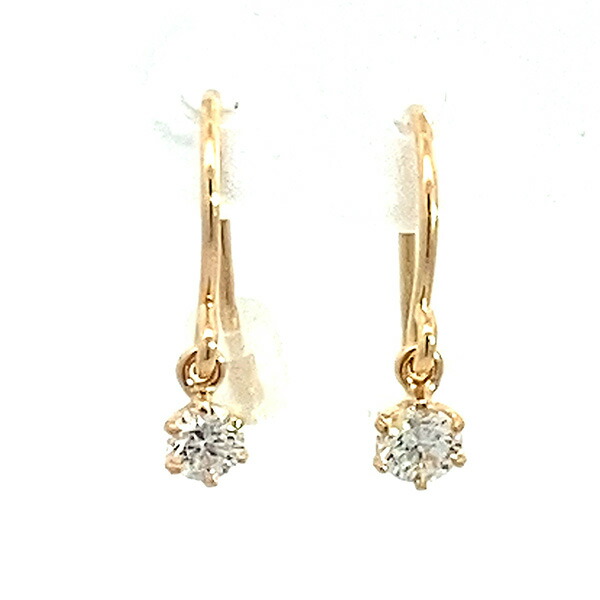 天然ダイヤモンドピアス 0.1ct K18 一粒 ピアス フックタイプ 揺れるぶら下がりタイプピアス 小ぶり 17,094円