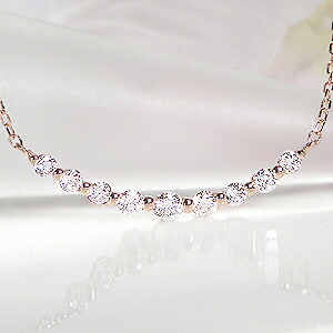 ネックレス ダイヤモンドラインネックレス 0.2カラット K18 YG/WG/PG レディース 女性 おしゃれ シンプル 4月 誕生石 プレゼント