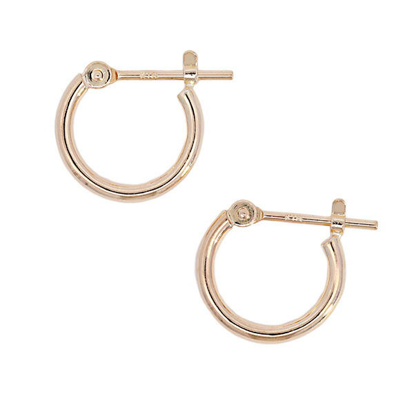 パイプ ピアス 幅1.5mm 直径10mm 18金 フープ ピアス 18k イエローゴールド フープ 1ペア k18 YG K18 1.5mm×10mm フープピアス