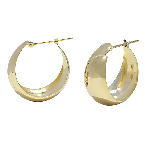 10mm×20mm ピアス フープピアス ジュエリー ムーン 月甲 レディース アクセサリー シンプル イエローゴールド プレゼント
