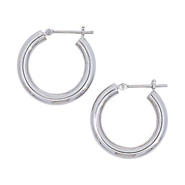プラチナ PT900 フープピアス 3mm×20mm レディース メンズ 両耳 1ペア 太い ピアス 輪っか パイプ 地金 pt 遮断式