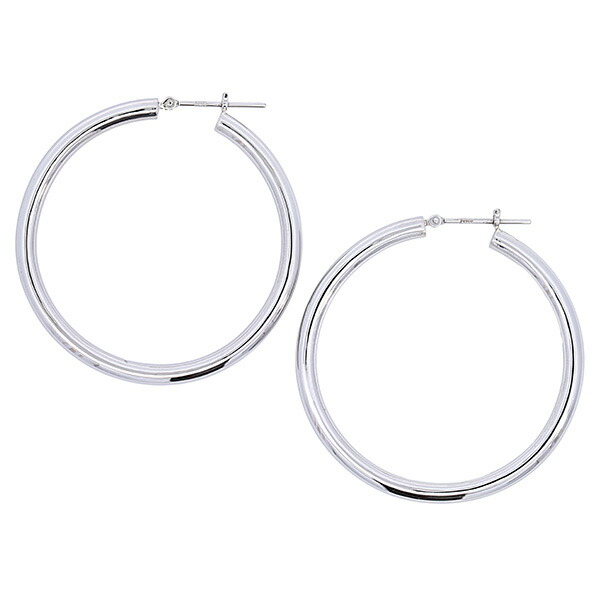 プラチナピアス 大きめ フープピアス 3mm×40mm PT900 リングピアス 1ペア 大きめ 太め シンプル アクセサリー 金属アレルギー対応|トリニティートラスト