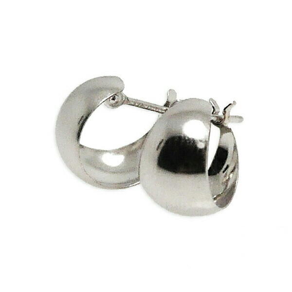（pm701000）プラチナ 月形フープピアス ぷっくりピアス Pt900 輪っかリングピアス 7mm×10mm 月甲 甲丸 地金ピアス 両耳 レディース 女性 プレゼント 贈り物 三日月型