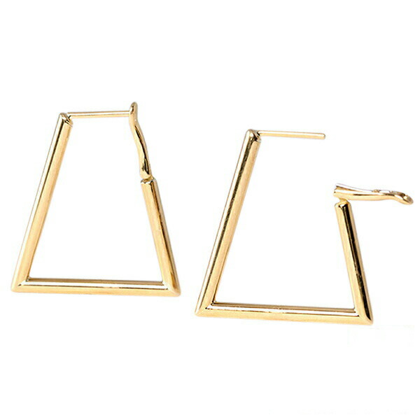 フ−プピアス K18イエローゴールド トライアングル ピアス 2mm×22mm レディース 高品質 シンプル オシャレ 人気 k18 金 18k 2ミリ 22ミリピヤス ぴあす さんかく 三角形|トリニティートラスト