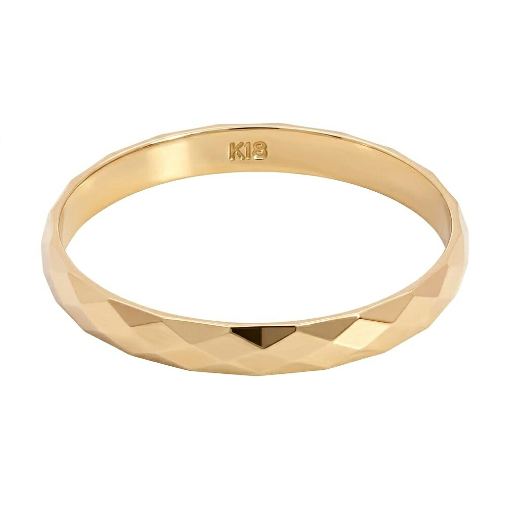 18K カットリング 地金リング 指輪