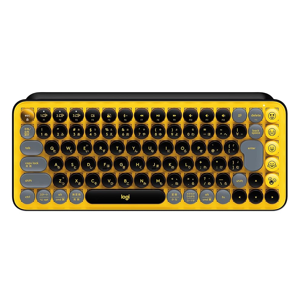 ロジクール POP KEYS K730YL 力学的 無線電話 鍵盤 黄み 日本語割りつける スマートフォン・タブレット-タブレットPCアクセサリー-タブレット用キーボード