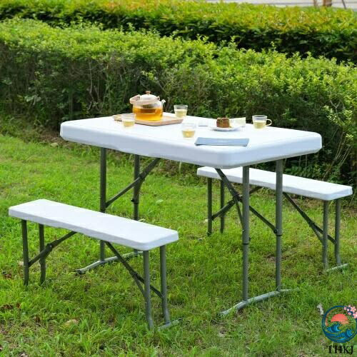 【全品5%ポイント】【幅約 105 cm】ワークテーブル ガーデンテーブル セット 3点セット 折りたたみ ガーデンファニチャー バルコニー アウトドア 屋外 省スペース 快適|TRIPLE WINGIFU