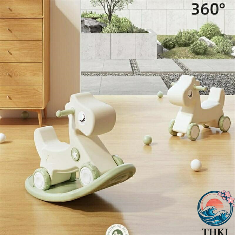 子供ロッキングホース 1-5歳子ども 乗り物おもちゃ 四輪車兼用 バランスボード 足けり乗用玩具 馬 赤ちゃん 誕生日プレゼント