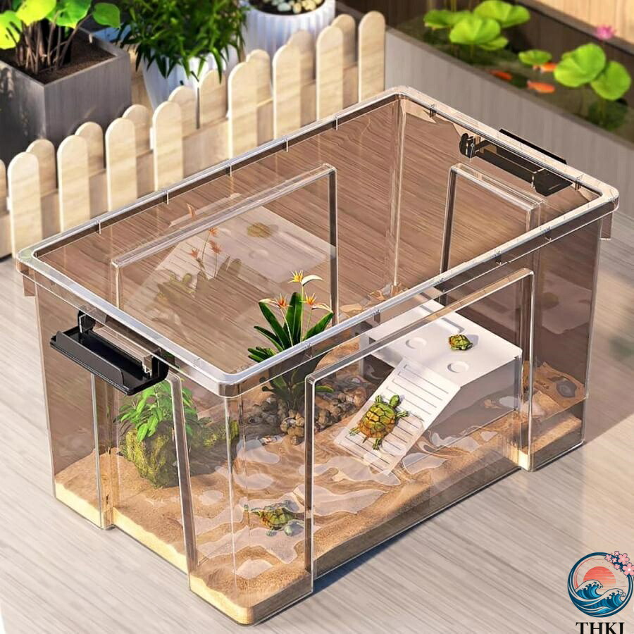 【全品5%ポイント】亀飼育用水槽 亀水槽 大型プラスチック水槽 大型カメ飼育 ケース 亀用品 カメの家カメ飼育ケージ トカゲ ケージ 爬虫類テラリウムタンク 軽量 使いやすい|TRIPLE WINGIFU
